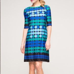 Eliza J Dresses - Eliza J. Missy Geometric Blue Green Shift Dress Eliza J Dresses - Eliza J. Missy Geometric Blue Green Shift Dress